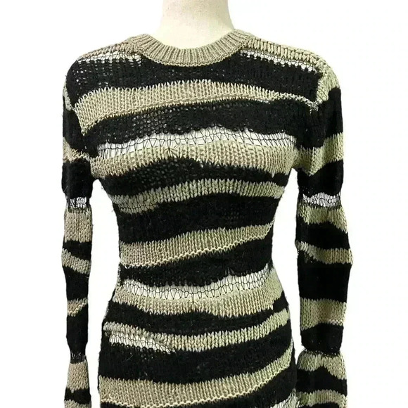 RtA Akamu Striped Mini Dress Size Small $395 Silk Cotton Semi Sheer Designer - Picture 10 of 15